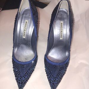 Authentic Manolo Blahnik Crystal Shoes Pumps